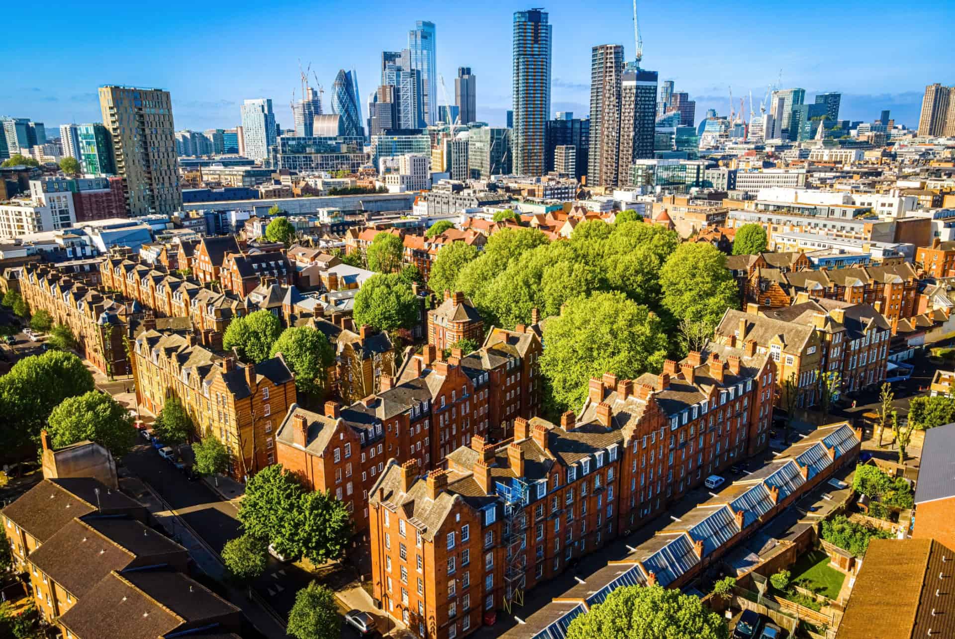 vue aerienne shoreditch