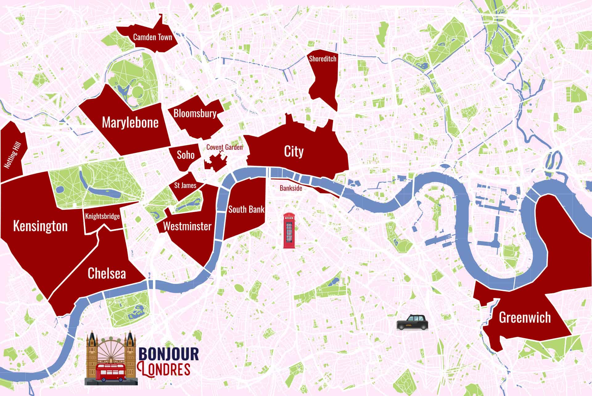 map quartiers londres