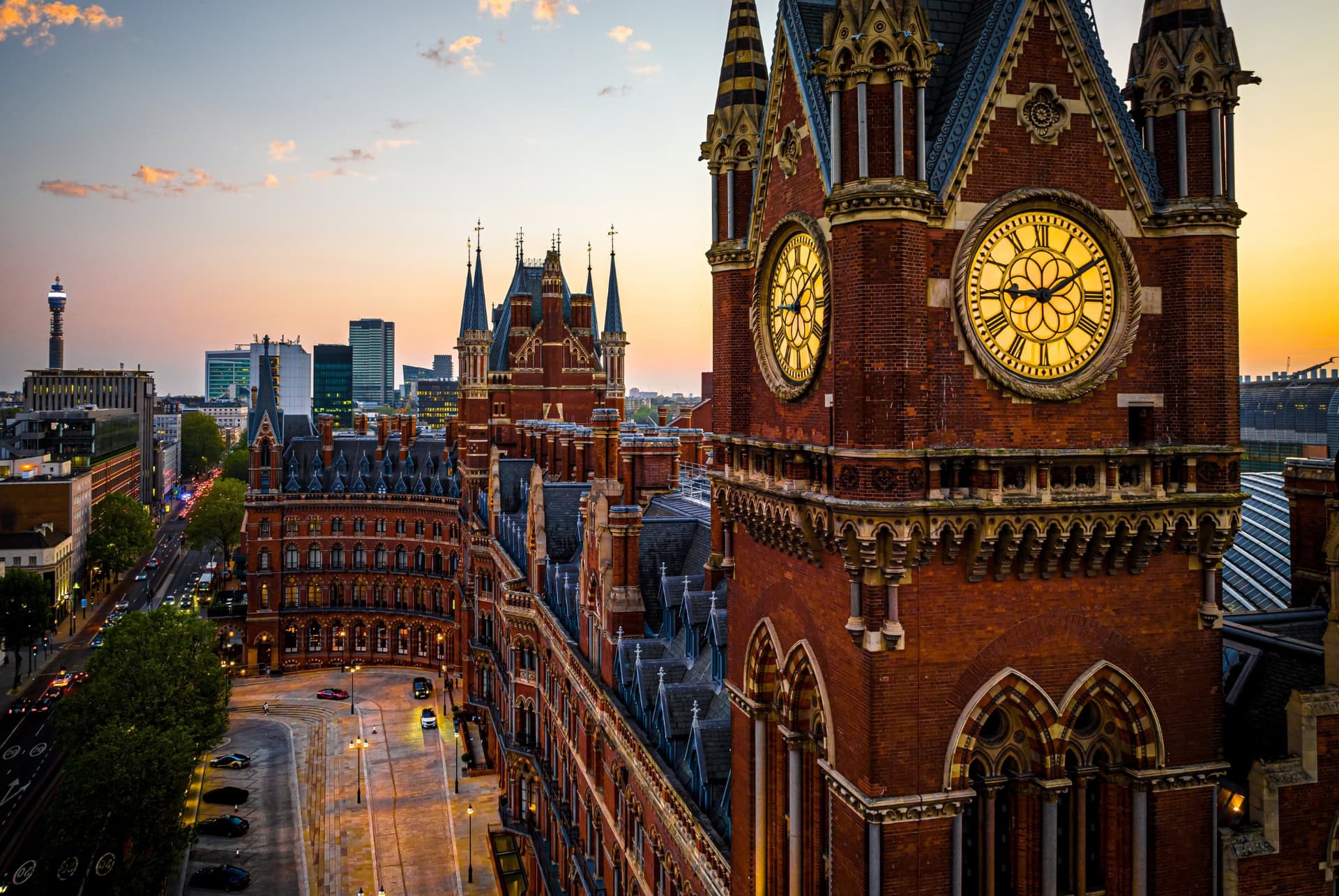 vue sur la gare de st pancras et king cross