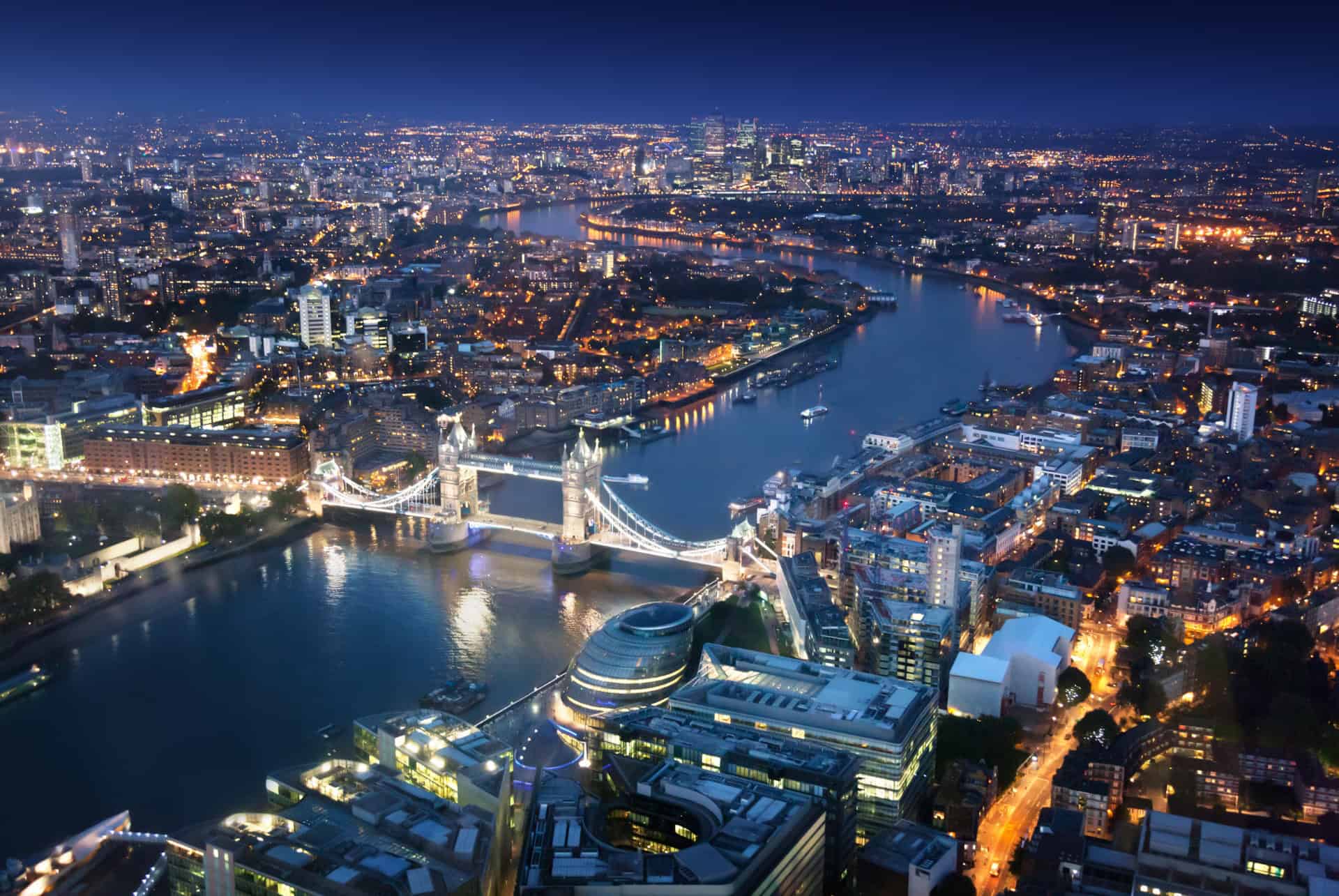 vue sur londres de nuit