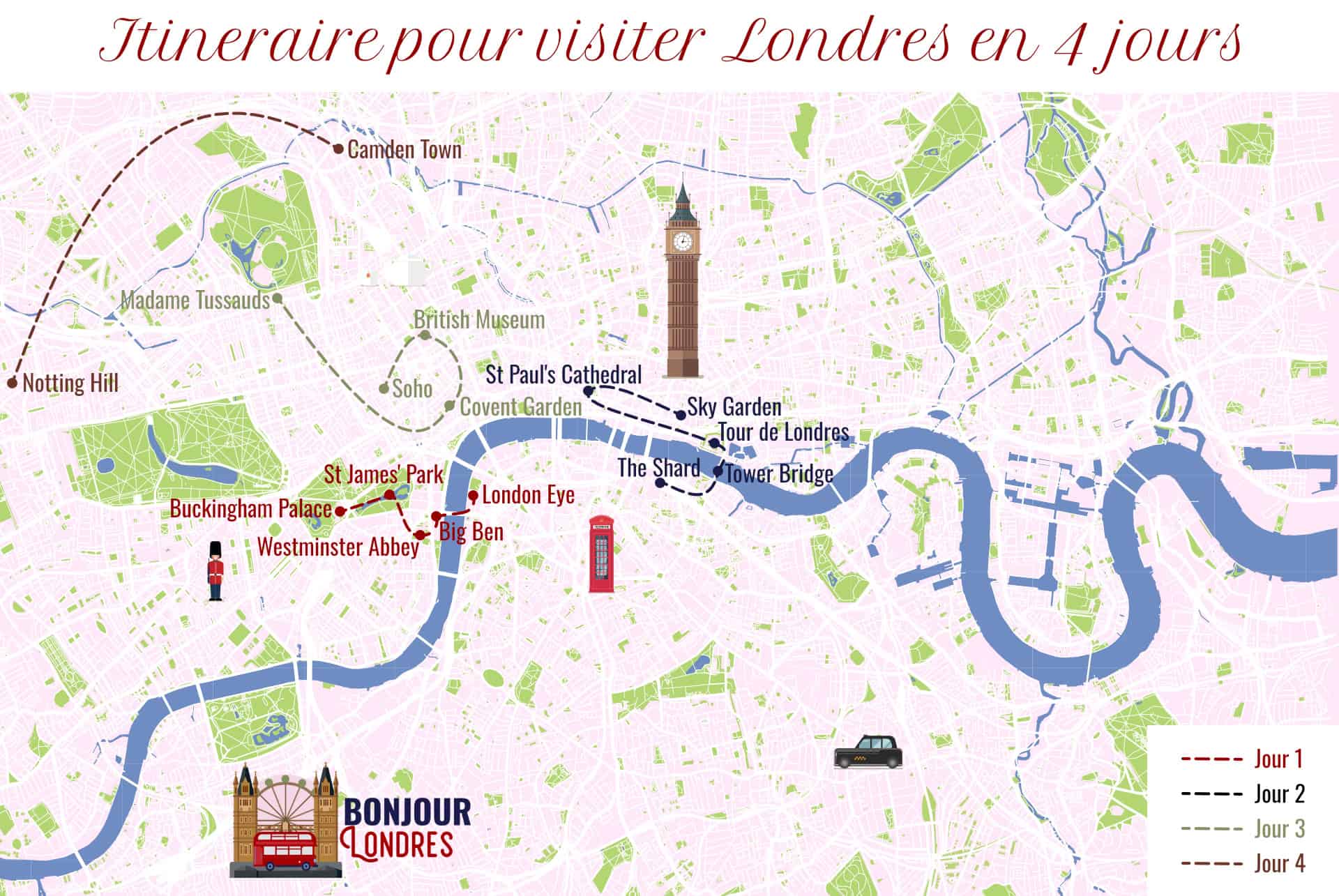 map londres 4 jours